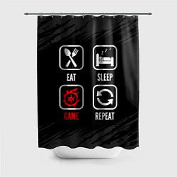 Шторка для ванной Eat, Sleep, Final Fantasy, Repeat