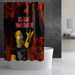 Шторка для душа Iron Maiden Гомер Симпсон Рокер, цвет: 3D-принт — фото 2