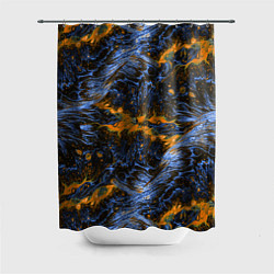 Шторка для душа Оранжево-Синяя Вулканическая Лава, цвет: 3D-принт