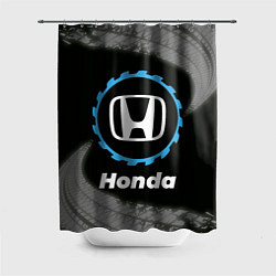 Шторка для душа Honda в стиле Top Gear со следами шин на фоне, цвет: 3D-принт