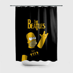 Шторка для душа The Beatles Гомер Симпсон Рокер, цвет: 3D-принт