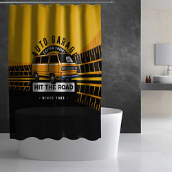 Шторка для душа AUTO GARAGE HIT THE ROAD, цвет: 3D-принт — фото 2