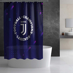 Шторка для душа Символ Juventus и круглая надпись Football Legends, цвет: 3D-принт — фото 2