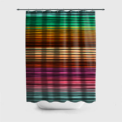 Шторка для душа Multicolored thin stripes Разноцветные полосы, цвет: 3D-принт