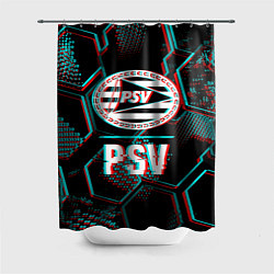 Шторка для ванной PSV FC в стиле Glitch на темном фоне