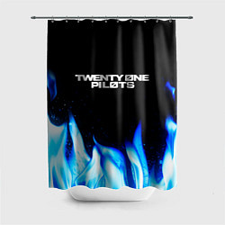 Шторка для душа Twenty One Pilots Blue Fire, цвет: 3D-принт