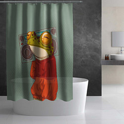 Шторка для душа Лягуха с мафоном, цвет: 3D-принт — фото 2