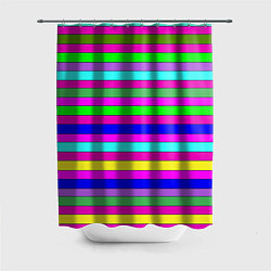 Шторка для ванной Multicolored neon bright stripes