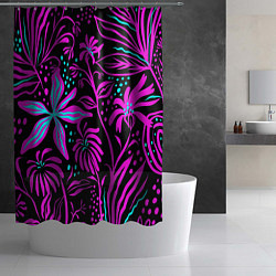 Шторка для душа Purple flowers pattern, цвет: 3D-принт — фото 2