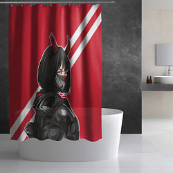Шторка для душа Девушка - Аниме с рожками, цвет: 3D-принт — фото 2