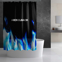 Шторка для душа Nickelback blue fire, цвет: 3D-принт — фото 2