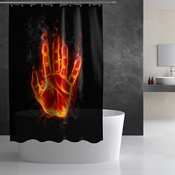 Шторка для душа Ладонь из огня, цвет: 3D-принт — фото 2