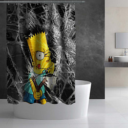 Шторка для душа Барт Симпсон разбил из рогатки стекло, цвет: 3D-принт — фото 2