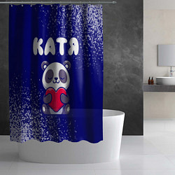 Шторка для душа Катя панда с сердечком, цвет: 3D-принт — фото 2