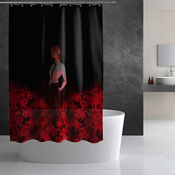 Шторка для душа Человек-бензопила: Макима Демон контроля, цвет: 3D-принт — фото 2