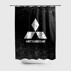 Шторка для душа Mitsubishi с потертостями на темном фоне, цвет: 3D-принт