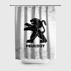 Шторка для ванной Peugeot с потертостями на светлом фоне