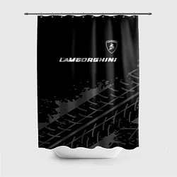 Шторка для душа Lamborghini speed на темном фоне со следами шин: с, цвет: 3D-принт