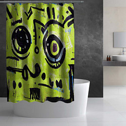 Шторка для душа Уличное творчество - граффити, цвет: 3D-принт — фото 2