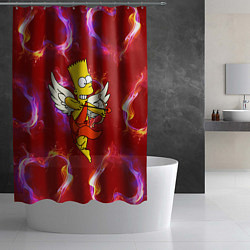 Шторка для душа Барт Симпсон стреляет из лука в сердце, цвет: 3D-принт — фото 2