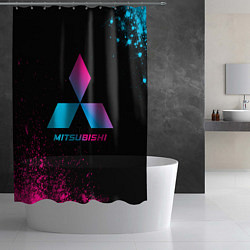 Шторка для душа Mitsubishi - neon gradient, цвет: 3D-принт — фото 2