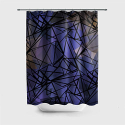 Шторка для душа Blue with black stripes pattern, цвет: 3D-принт