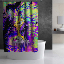 Шторка для душа Гомер Симпсон - стилизация - экспрессия, цвет: 3D-принт — фото 2