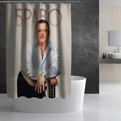 Шторка для душа Круг с гитарой, цвет: 3D-принт — фото 2