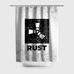 Шторка для ванной Rust с потертостями на светлом фоне