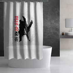Шторка для душа Jiu jitsu splashes logo, цвет: 3D-принт — фото 2