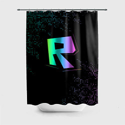 Шторка для душа Roblox logo neon, цвет: 3D-принт