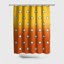 Шторка для душа Оранжевое кимоно с треугольниками - Зеницу клинок, цвет: 3D-принт