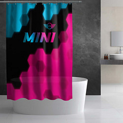 Шторка для душа Mini - neon gradient: символ сверху, цвет: 3D-принт — фото 2