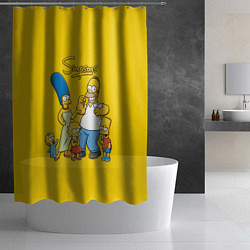 Шторка для душа Счастливые Симпсоны, цвет: 3D-принт — фото 2