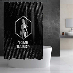 Шторка для душа Tomb Raider с потертостями на темном фоне, цвет: 3D-принт — фото 2