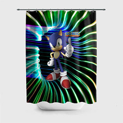 Шторка для душа Sonic - hedgehog - video game, цвет: 3D-принт