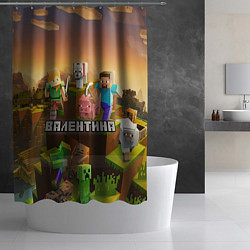 Шторка для душа Валентина Minecraft, цвет: 3D-принт — фото 2