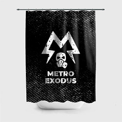 Шторка для ванной Metro Exodus с потертостями на темном фоне