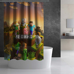 Шторка для душа Леонид Minecraft, цвет: 3D-принт — фото 2