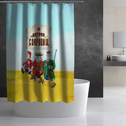 Шторка для душа Остров сокровищ - персонажи, цвет: 3D-принт — фото 2