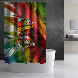 Шторка для душа Tiger-Bowser - Super Mario 3D World, цвет: 3D-принт — фото 2