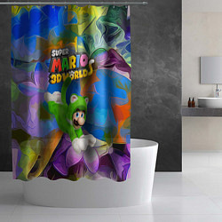 Шторка для душа Luigi cat - Super Mario 3D World - Nintendo, цвет: 3D-принт — фото 2