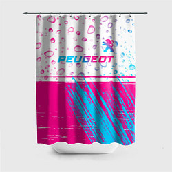 Шторка для ванной Peugeot neon gradient style: символ сверху