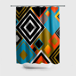 Шторка для ванной Фон из разноцветных квадратов