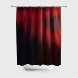 Шторка для ванной Красные абстрактные волны во тьме
