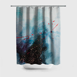 Шторка для ванной Голубой абстрактны туман и краски