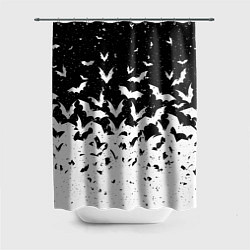 Шторка для ванной Black and white bat pattern