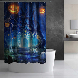 Шторка для душа Ночь Halloween, цвет: 3D-принт — фото 2