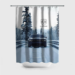 Шторка для ванной Dodge in winter forest