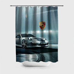 Шторка для душа Porsche - racing route - motorsport, цвет: 3D-принт